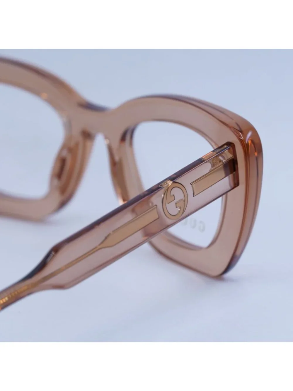 Gucci GG1555O 004 Eyeglasses Brown 50mm Cat Eye Frame